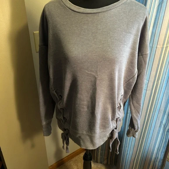 Pink Republic Navy Blue Lace-Up Sweatshirt - Picture 2 of 4